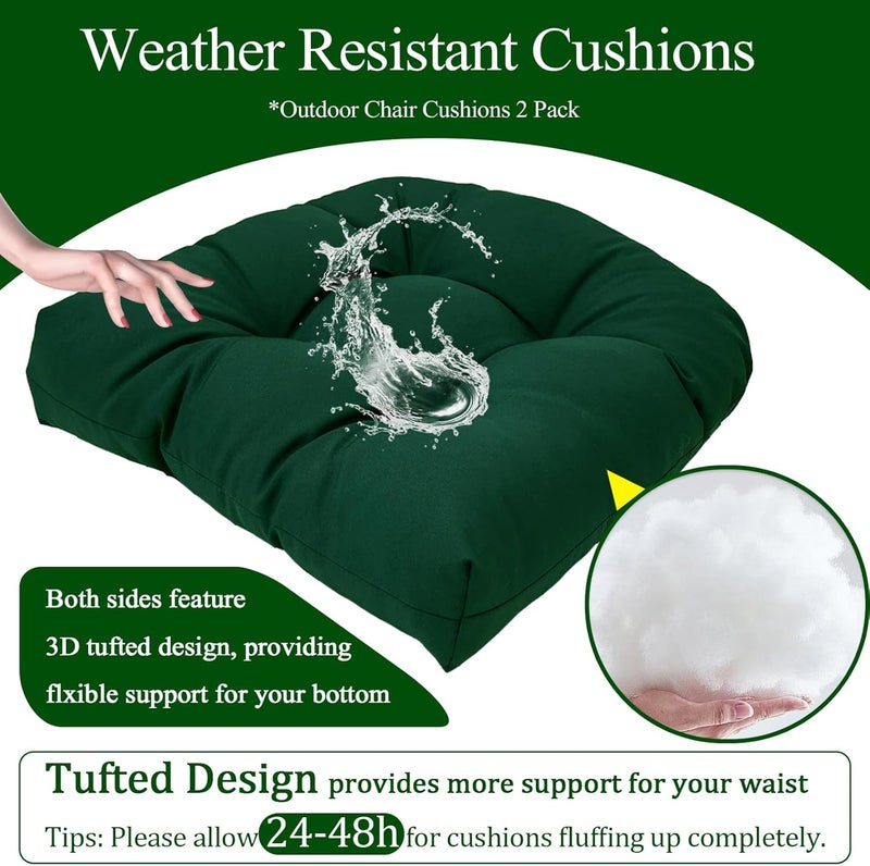 MTMR Water-Repellent Outdoor Chair Cushions Set of 2, 19”X19” Patio Chair Cushions with High Elasticity PP Cotton, Thick Tufted Outdoor Patio Furniture Cushions, Seat Cushions for Outdoor Furniture - Image 4